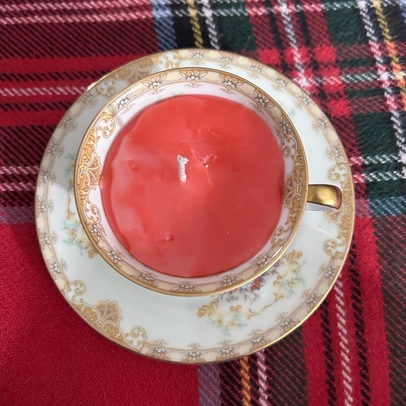 Hand Crafted Other - Hand Crafted Treasure Candle With Gemstones /Vintage Noritake Bone China Teacup